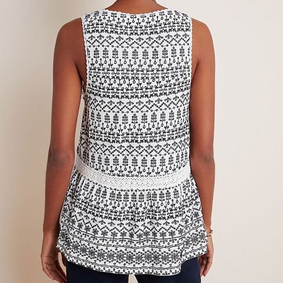 Anthropologie | NWT Cammie Embroidered Peplum Top - Picture 14 of 16